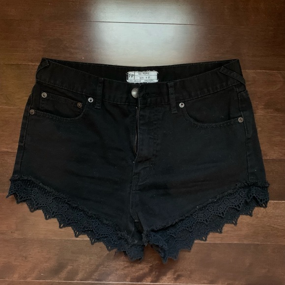 Free People Black Jean Shorts - Picture 2 of 5